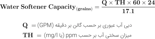ظرفیت سختی گیر رزینی آب